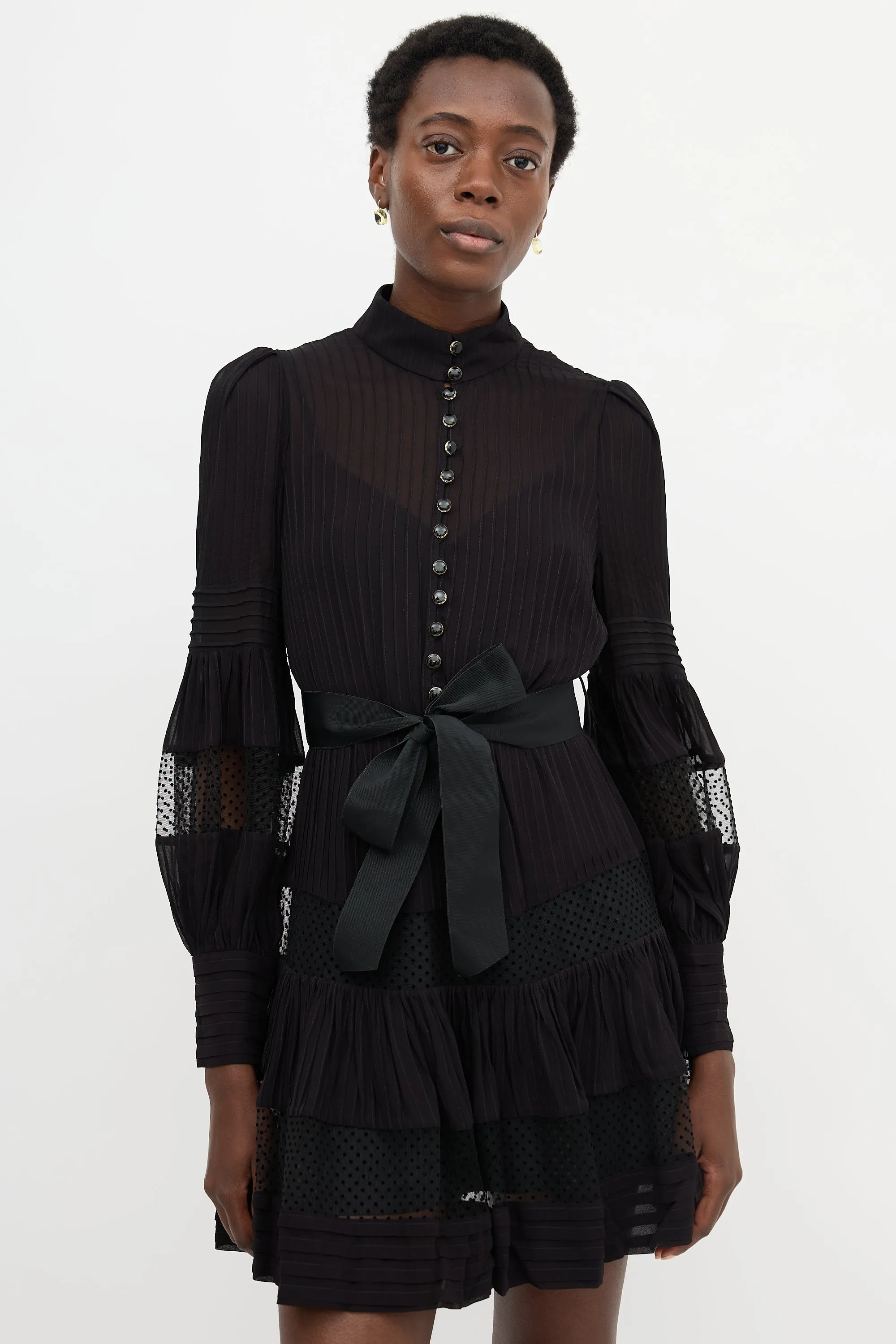 Spliced Mesh Dress sold by VSP Consignment