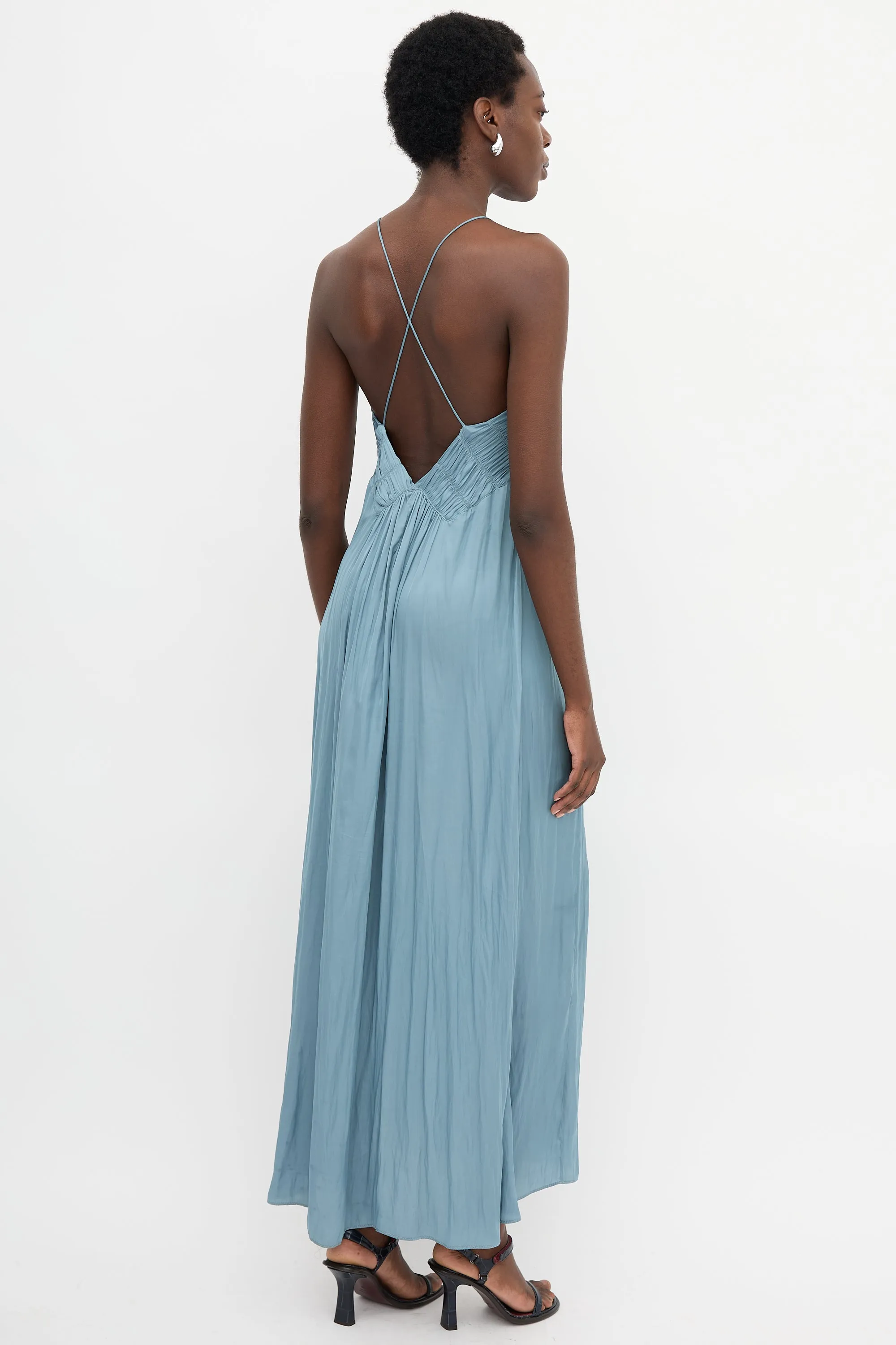 Satin Rayonne Smocked Dress sold by VSP Consignment product image thumbnail 3