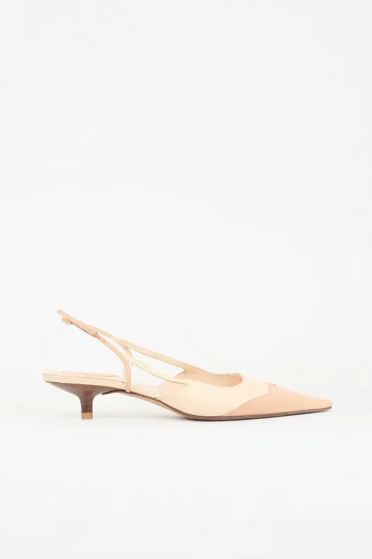 Leather CC Slingback Heel made by Chanel