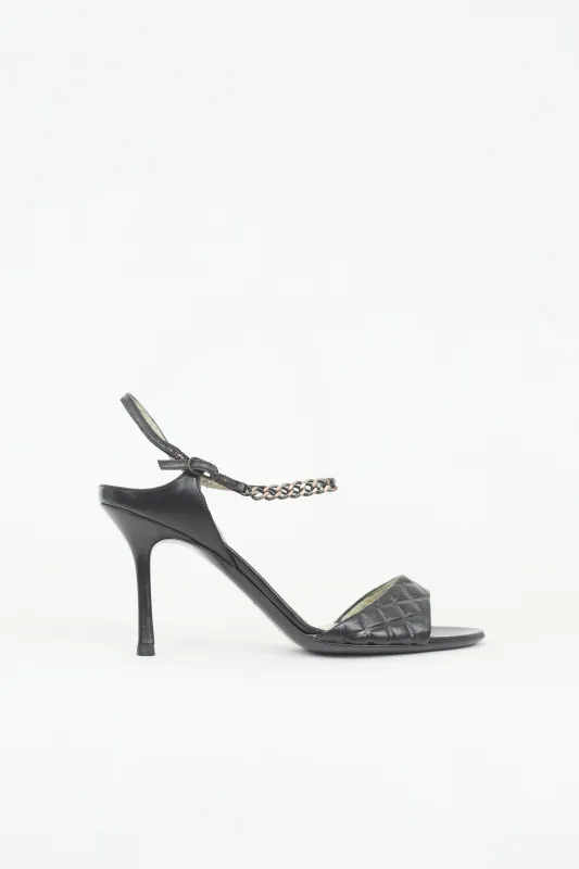 Leather Chain Slingback Heel made by Chanel