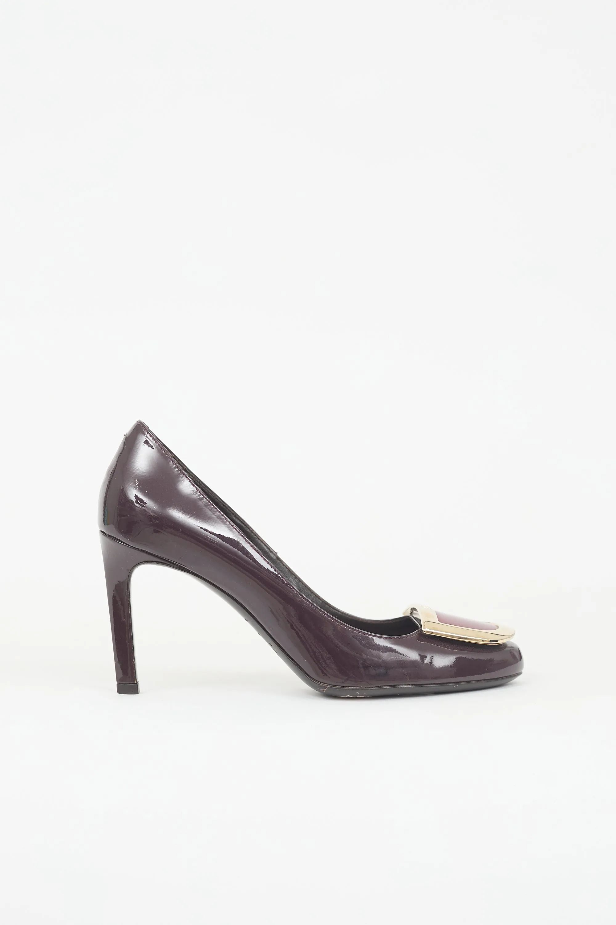 Patent Leather Buckle Pump sold by VSP Consignment