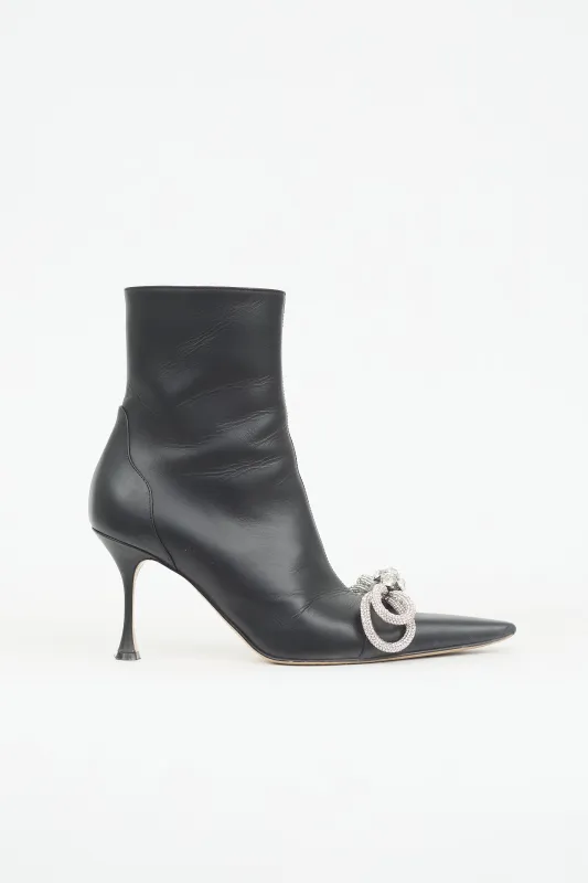 Leather Double Bow Boot sold by VSP Consignment