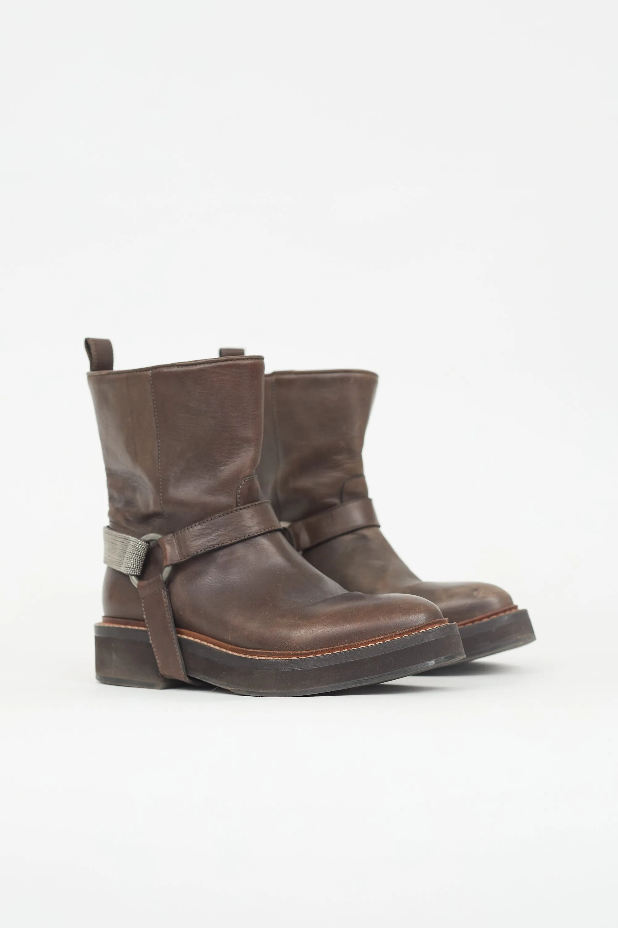 Leather Monili Harness Boot sold by VSP Consignment product image thumbnail 2