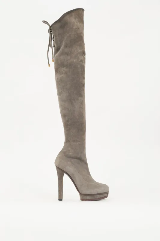 Suede Over The Knee Boot made by Gucci