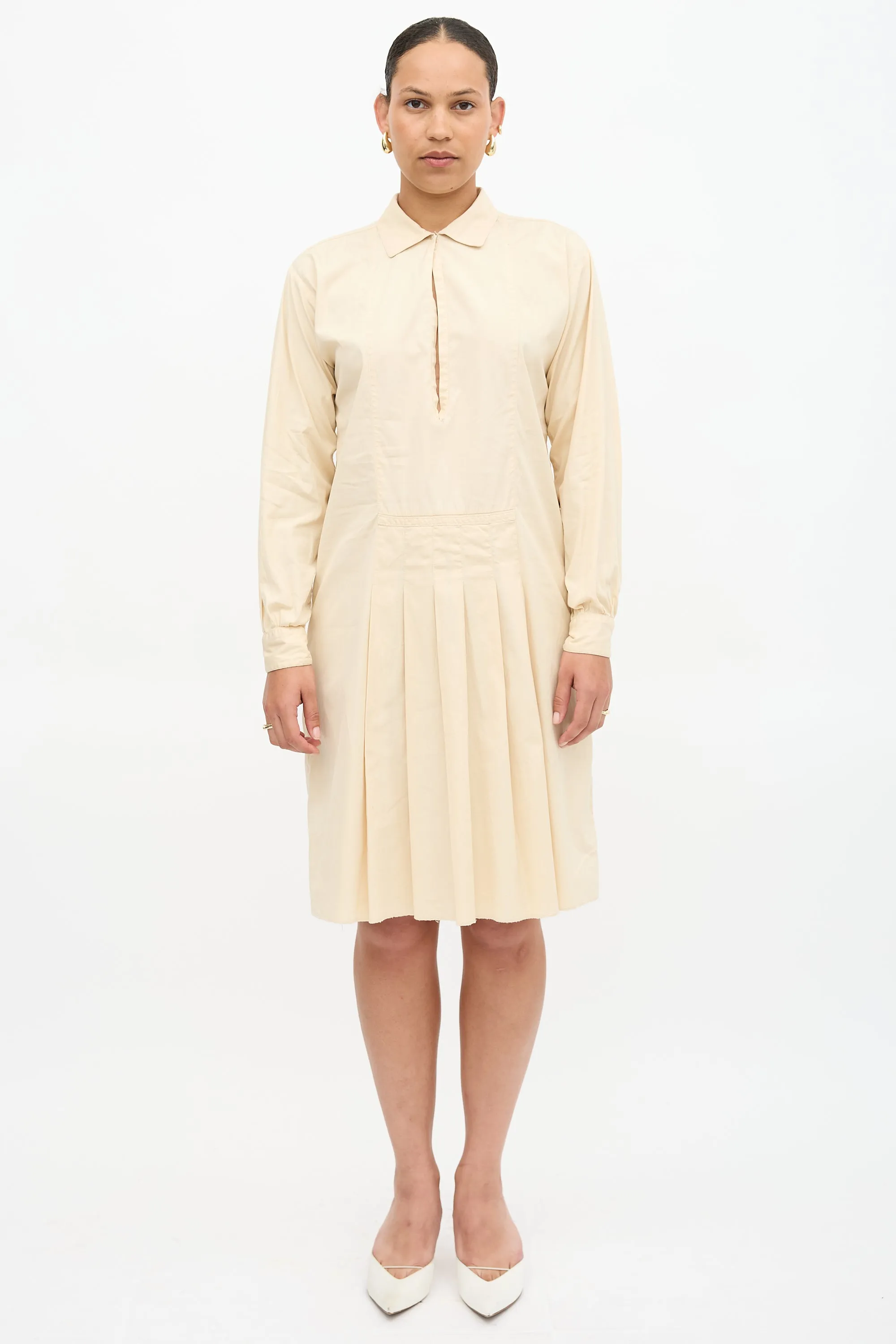 Vintage Pleated Shirt Dress sold by VSP Consignment product image thumbnail 2