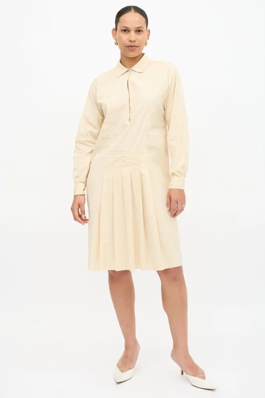 Vintage Pleated Shirt Dress sold by VSP Consignment