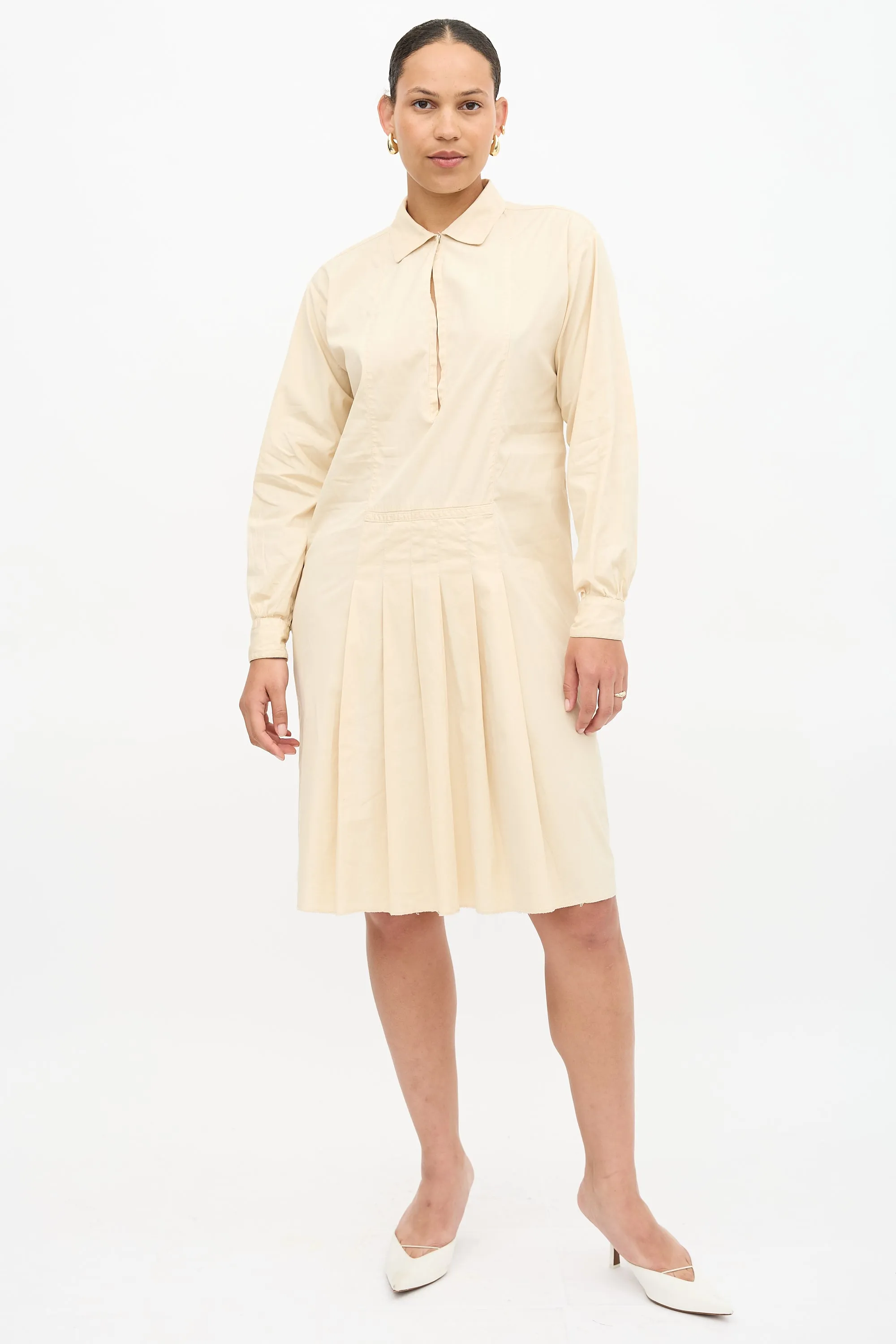 Vintage Pleated Shirt Dress sold by VSP Consignment