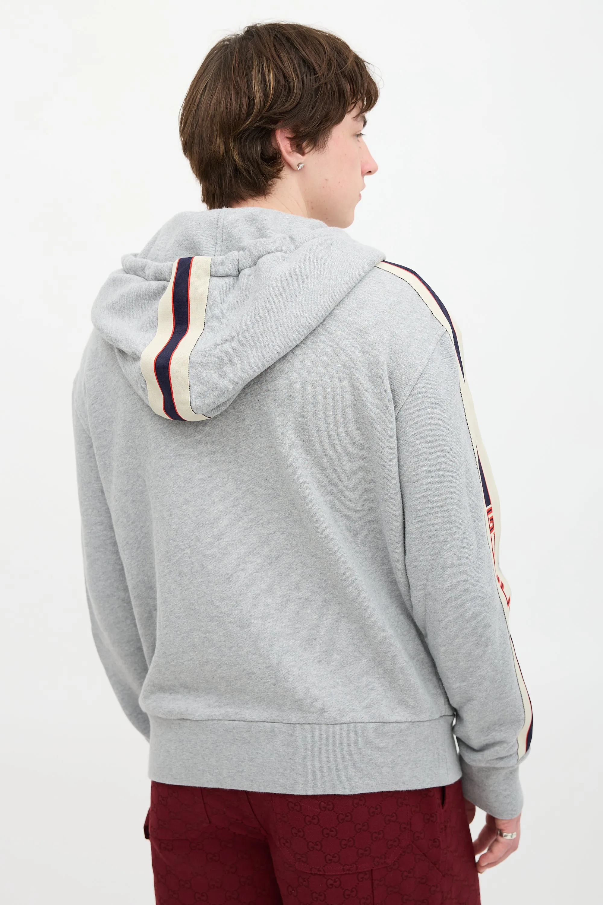 Logo Stripe Zip Up Sweater sold by VSP Consignment product image thumbnail 4