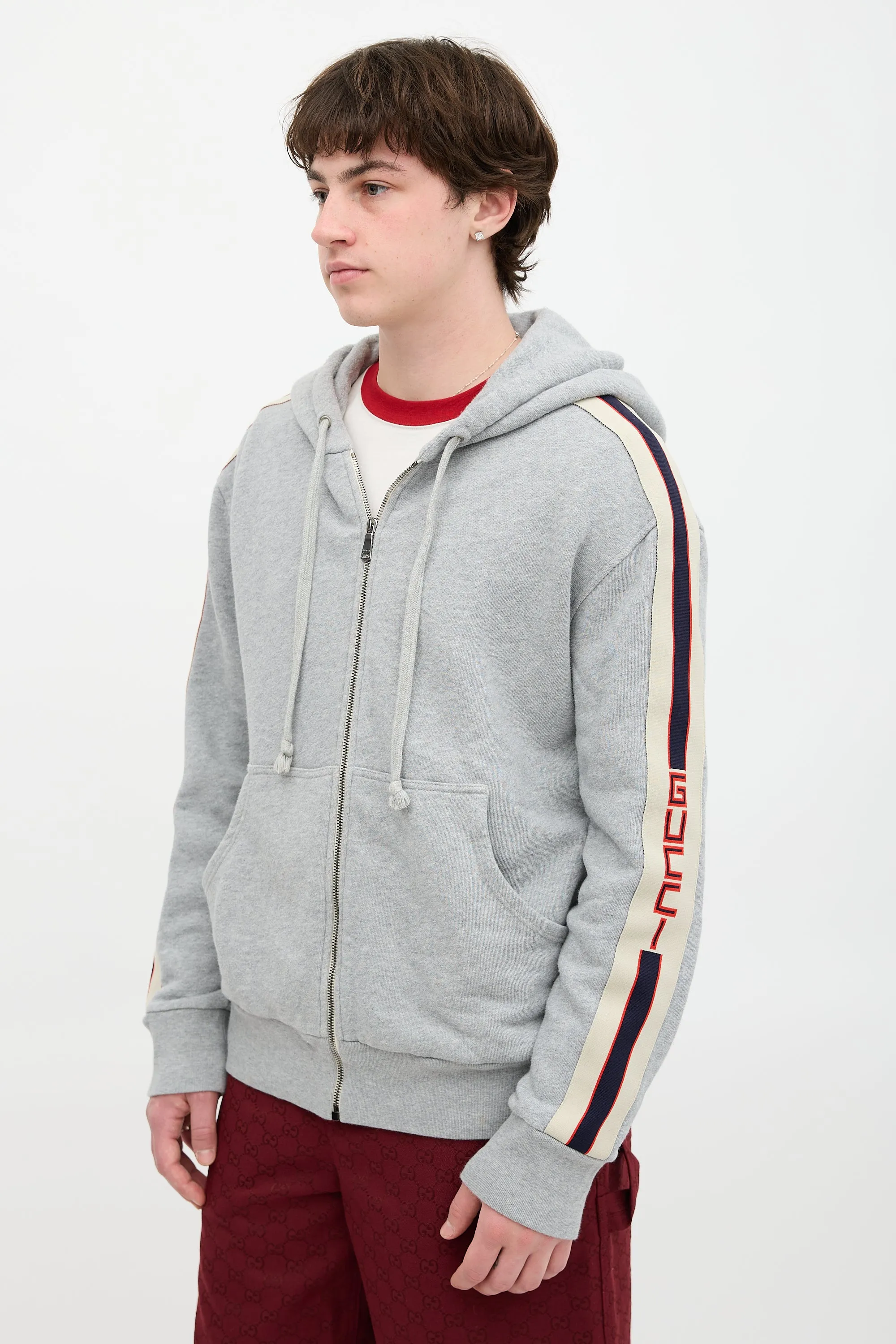 Logo Stripe Zip Up Sweater sold by VSP Consignment product image thumbnail 3