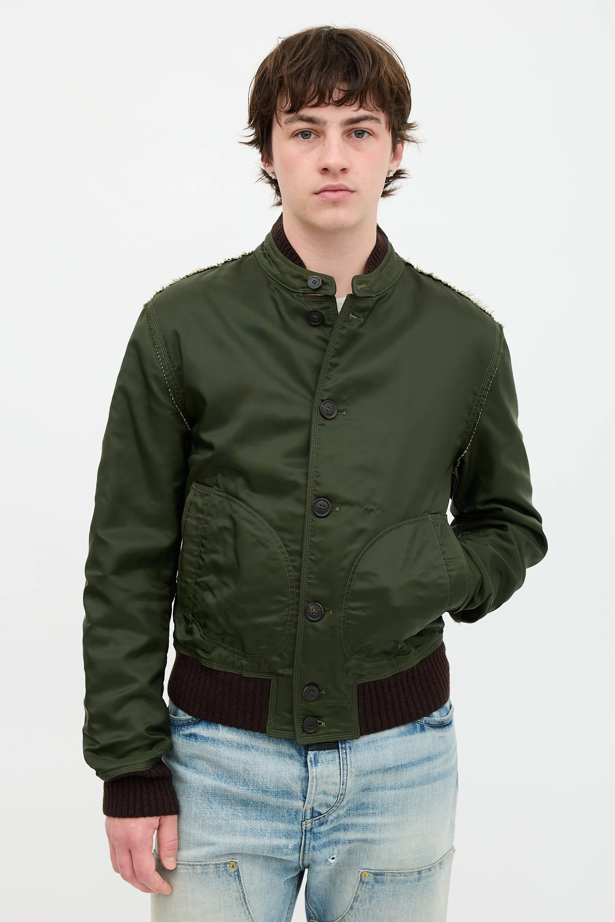 Button Front Bomber Jacket sold by VSP Consignment