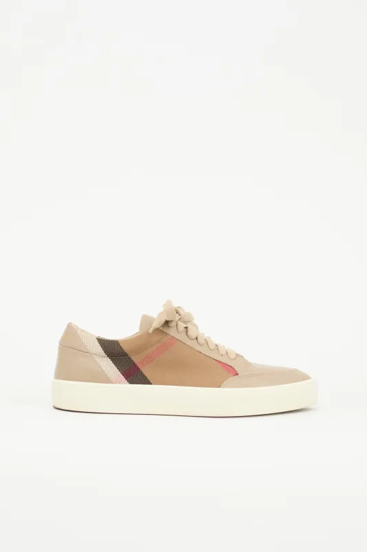 Leather & Canvas Check Sneaker made by Burberry