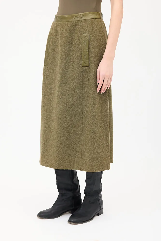 Vintage Wool & Cashmere Midi Skirt sold by VSP Consignment product image thumbnail 4