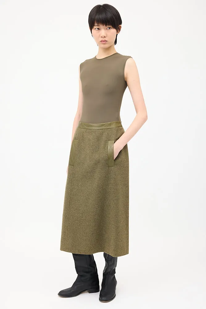 Vintage Wool & Cashmere Midi Skirt sold by VSP Consignment