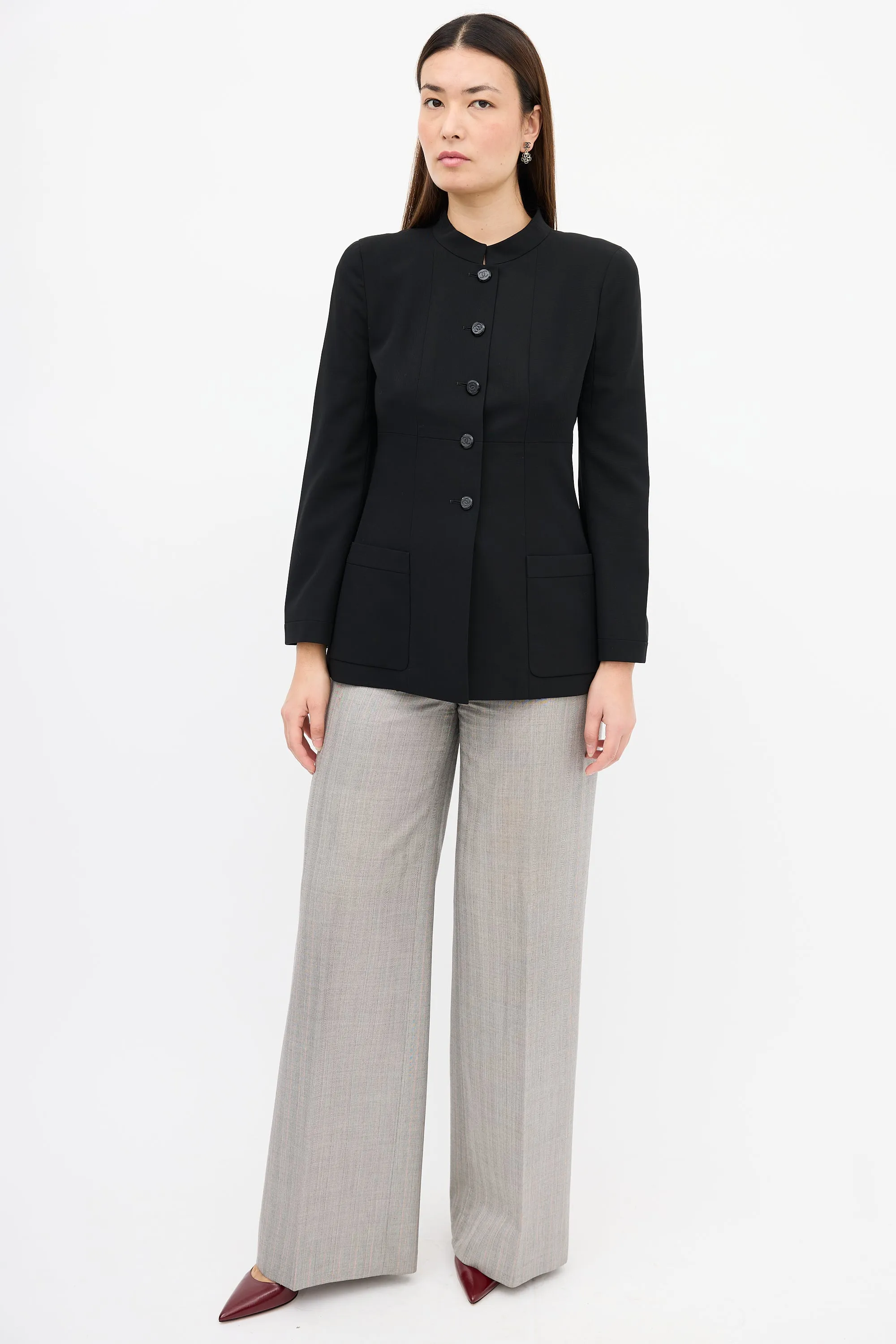 Fall 1998 Wool Stand Collar Blazer sold by VSP Consignment product image thumbnail 2