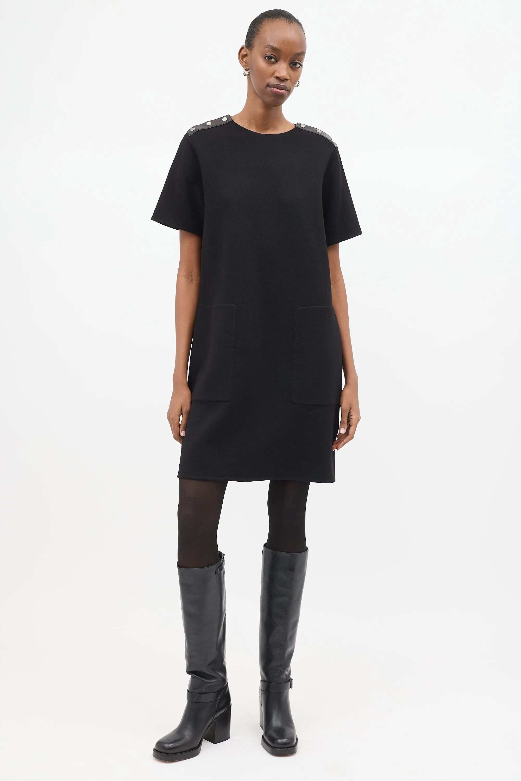Wool Two Pocket Shift Dress sold by VSP Consignment product image thumbnail 3
