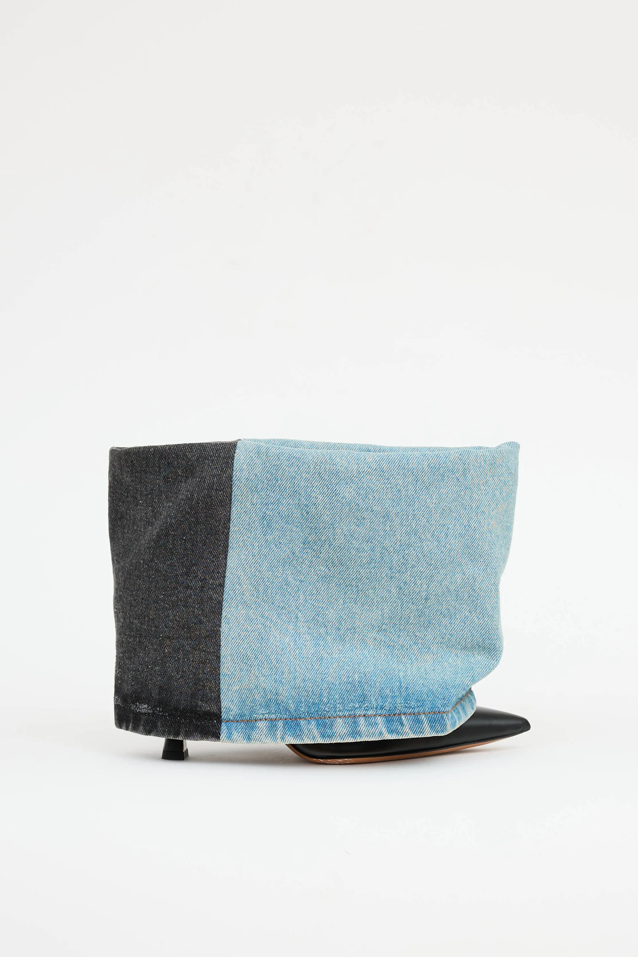Two-Tone Denim Ankle Boot sold by VSP Consignment