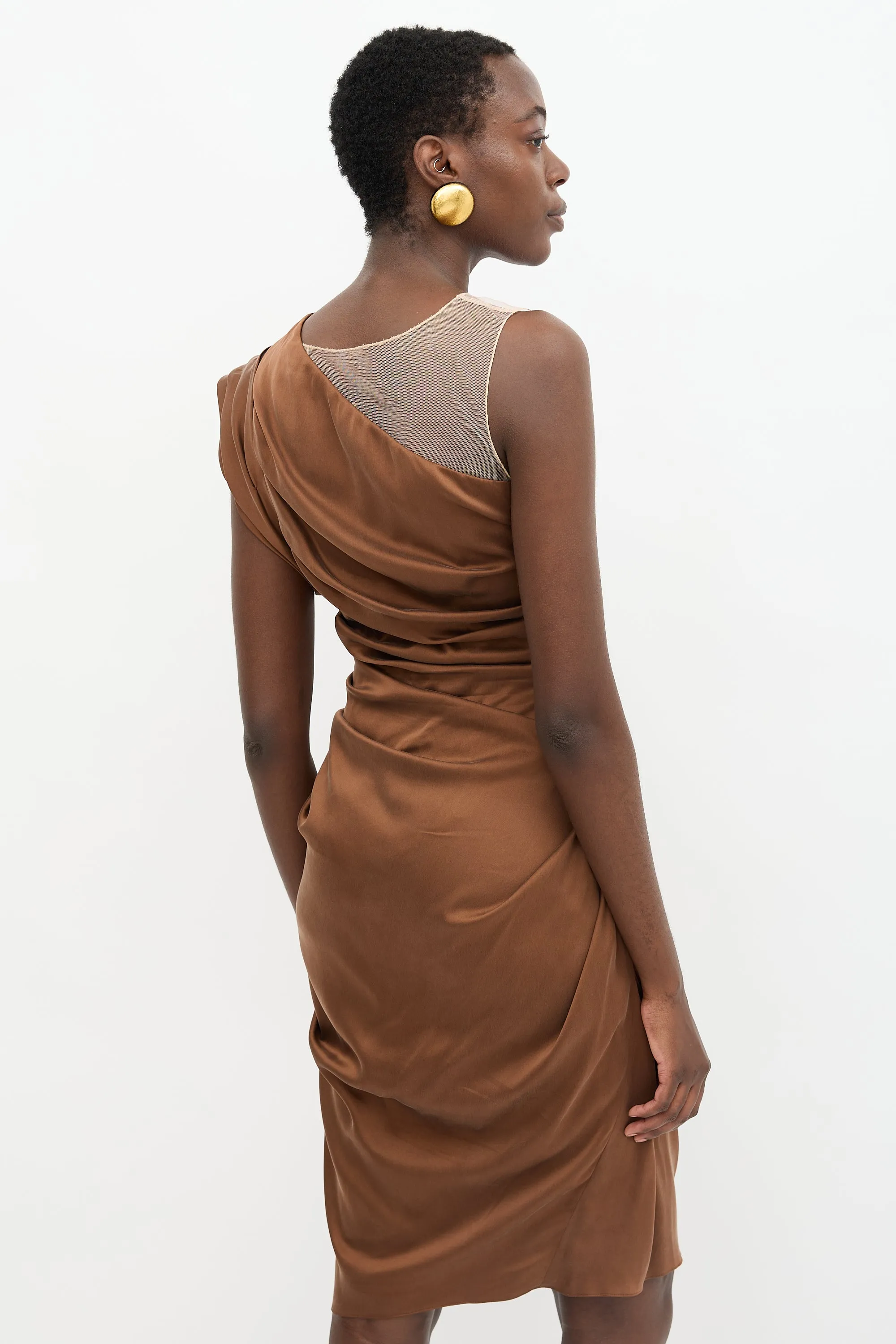 Silk One Shoulder Dress sold by VSP Consignment product image thumbnail 4