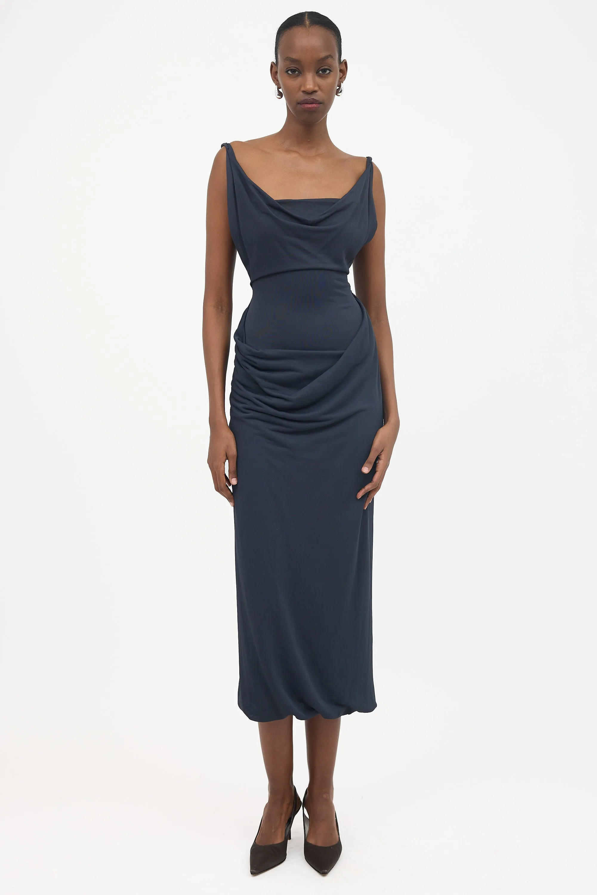 Vintage Wool Draped Dress sold by VSP Consignment