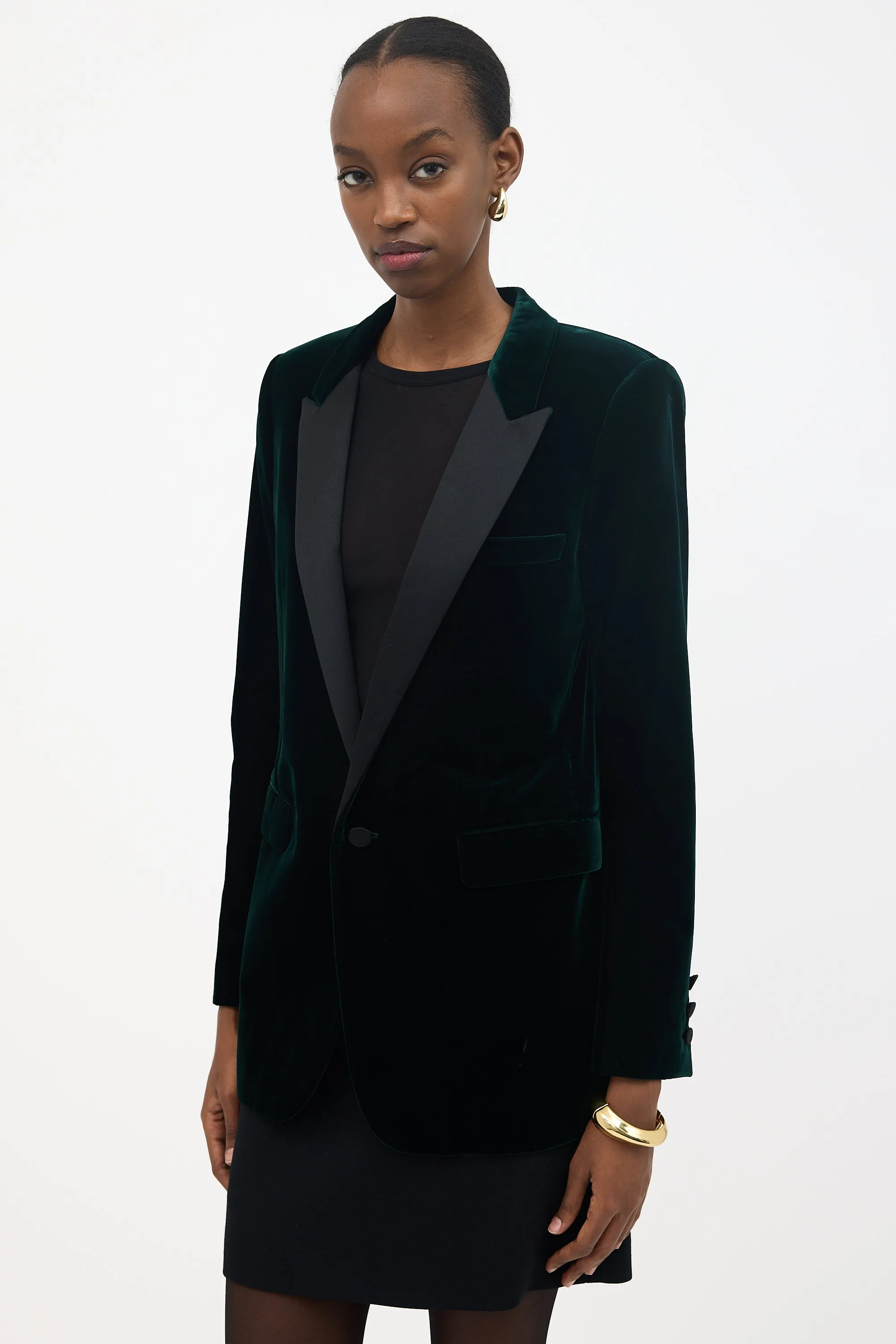 FW 2017 Velvet Tuxedo Blazer sold by VSP Consignment product image thumbnail 3