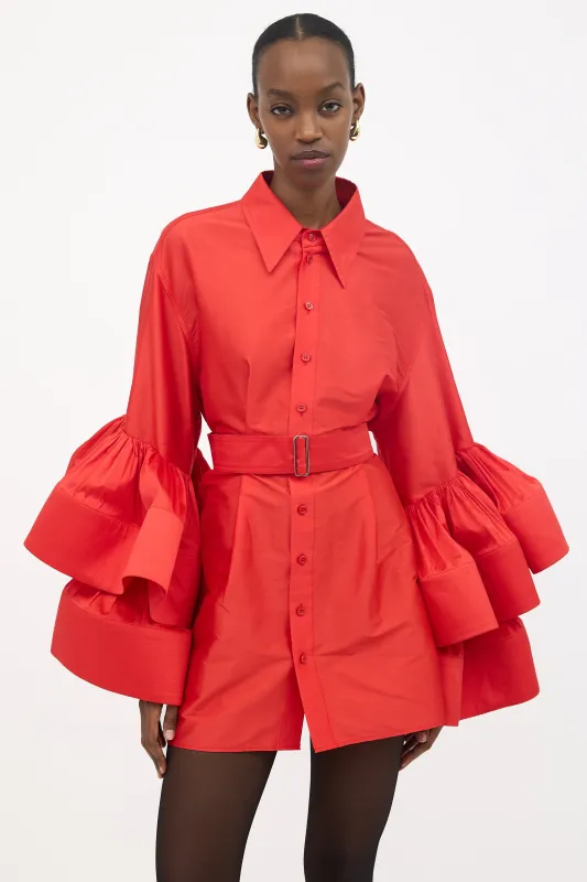Jumbo Ruffle Sleeve Dress made by Christopher John Rogers