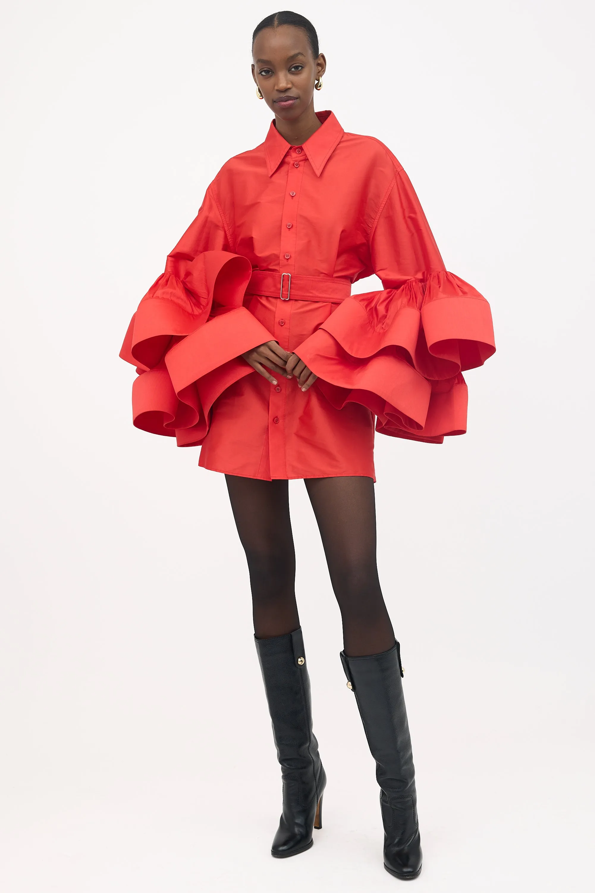 Jumbo Ruffle Sleeve Dress sold by VSP Consignment product image thumbnail 5