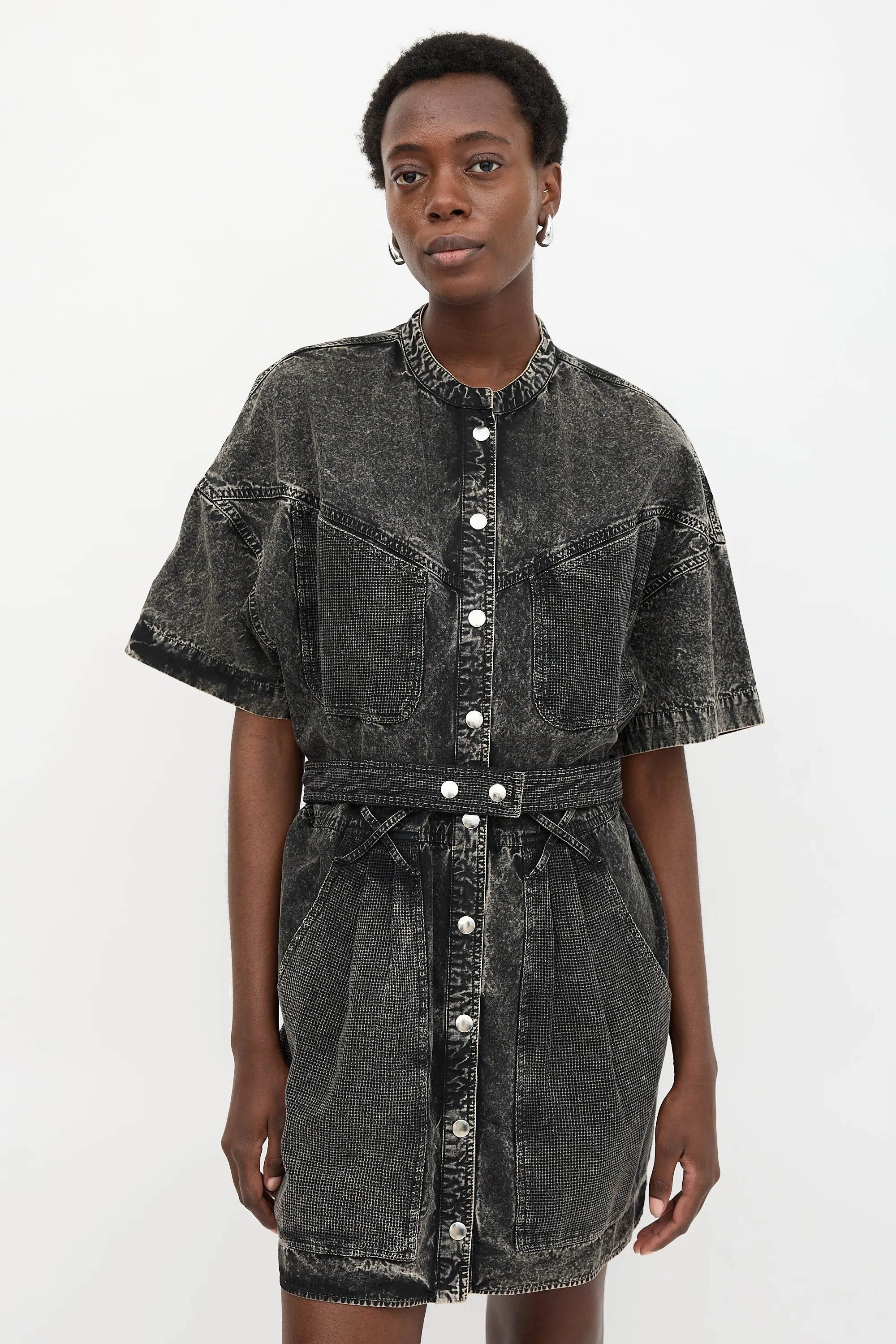Denim Mesh Panel Dress sold by VSP Consignment