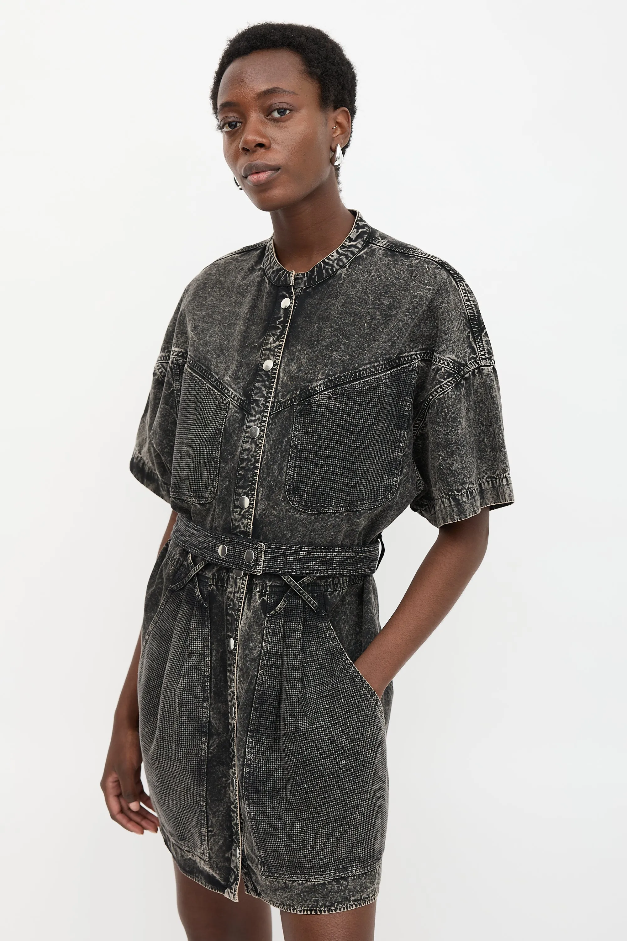 Denim Mesh Panel Dress sold by VSP Consignment product image thumbnail 3