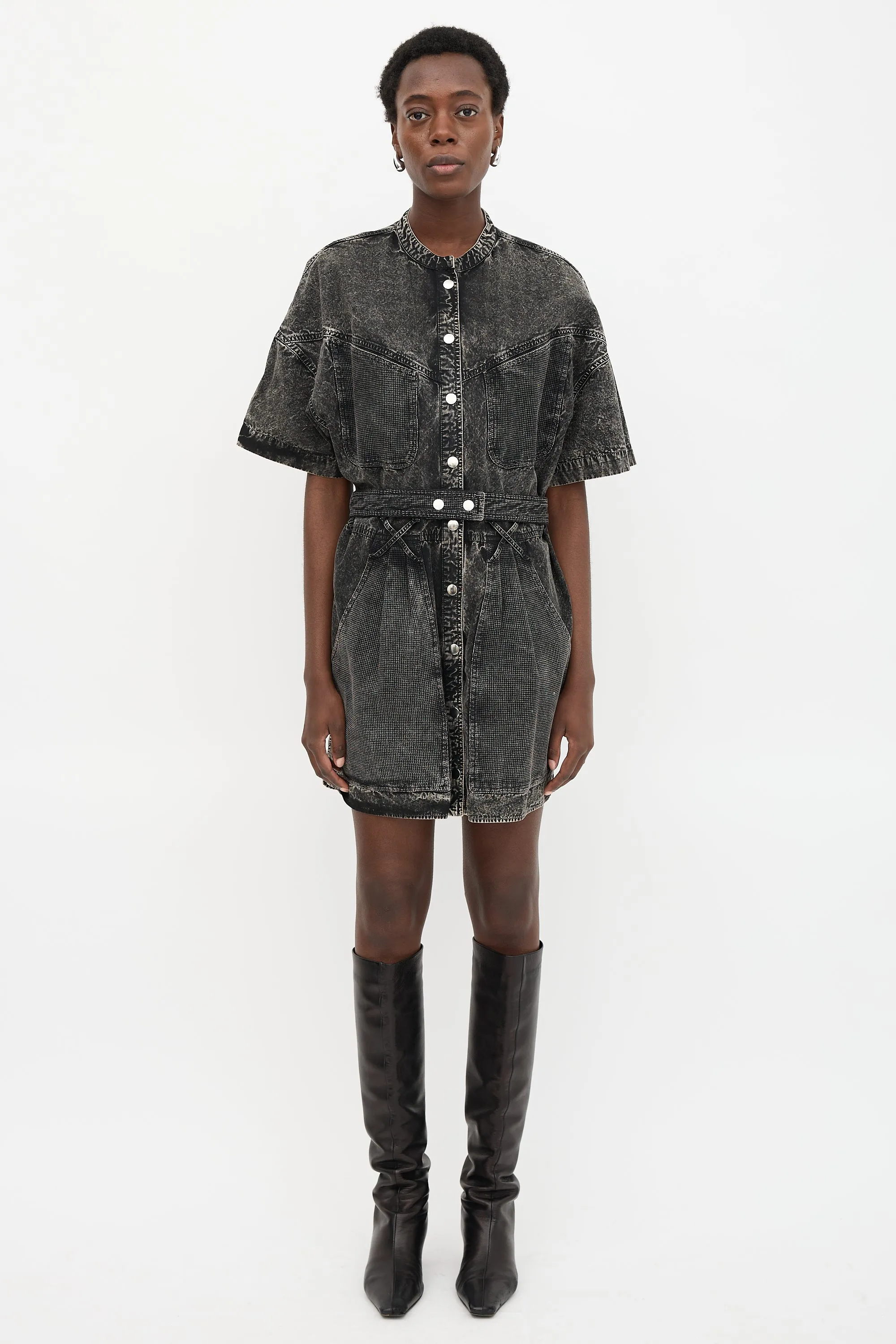 Denim Mesh Panel Dress sold by VSP Consignment product image thumbnail 2