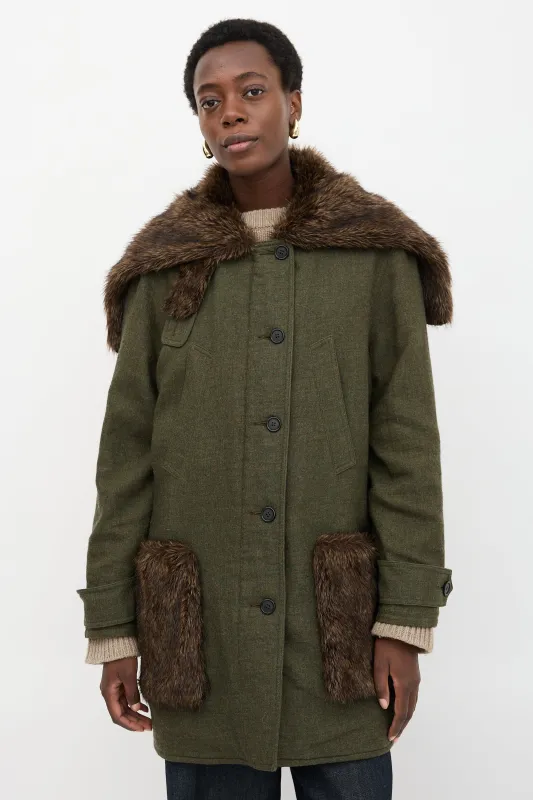 Wool & Faux Fur Parka sold by VSP Consignment
