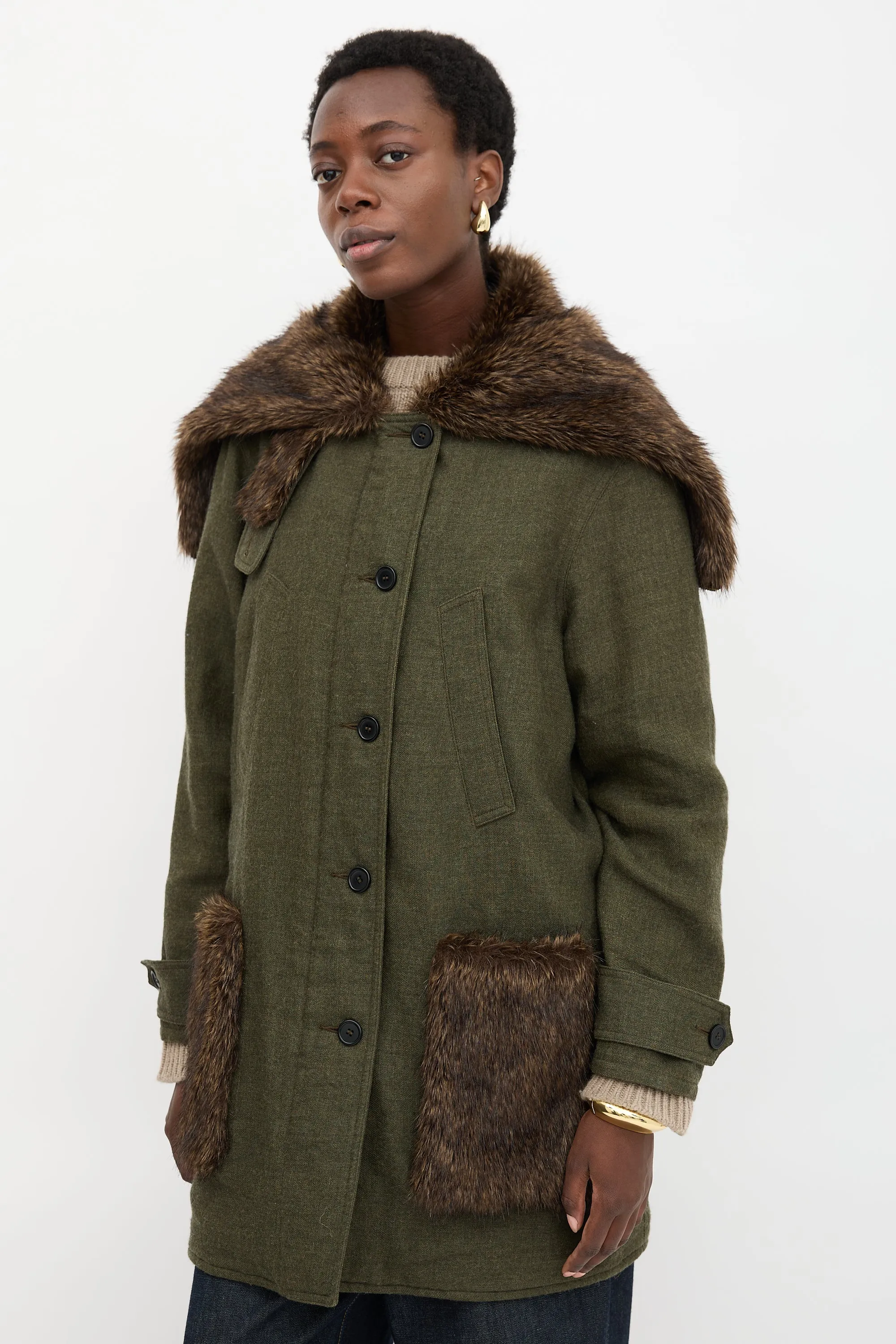 Wool & Faux Fur Parka sold by VSP Consignment product image thumbnail 3