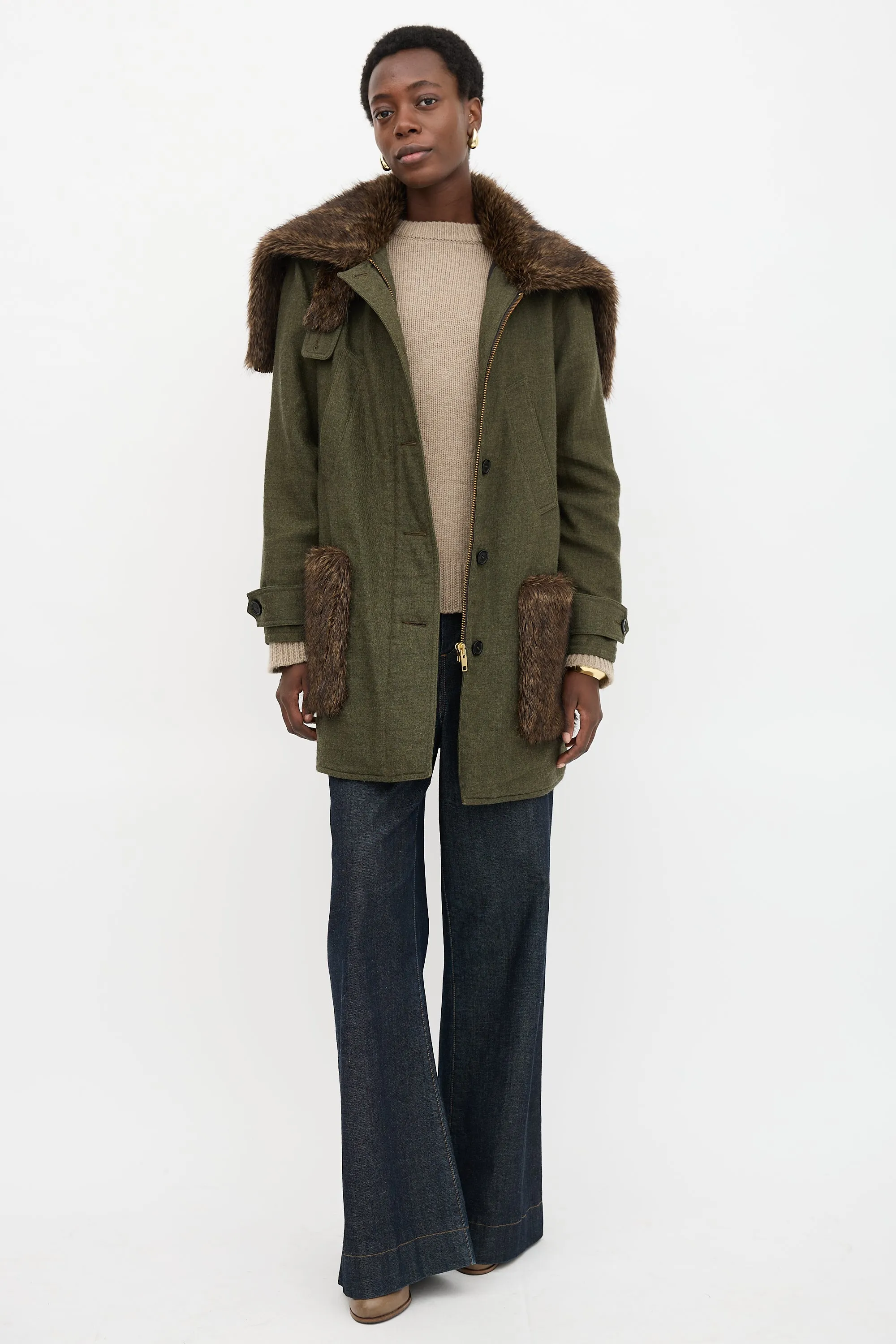 Wool & Faux Fur Parka sold by VSP Consignment product image thumbnail 2