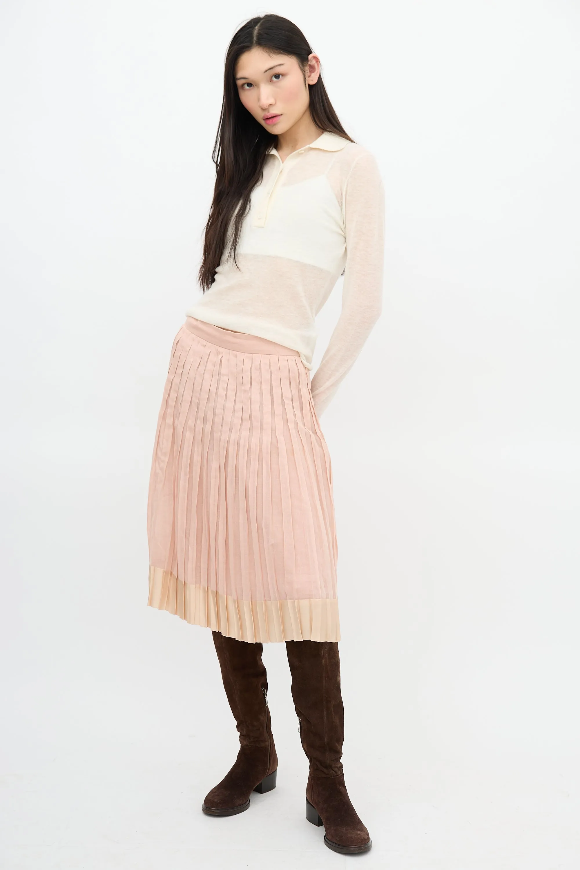 Silk Trim Pleated Skirt sold by VSP Consignment product image thumbnail 2