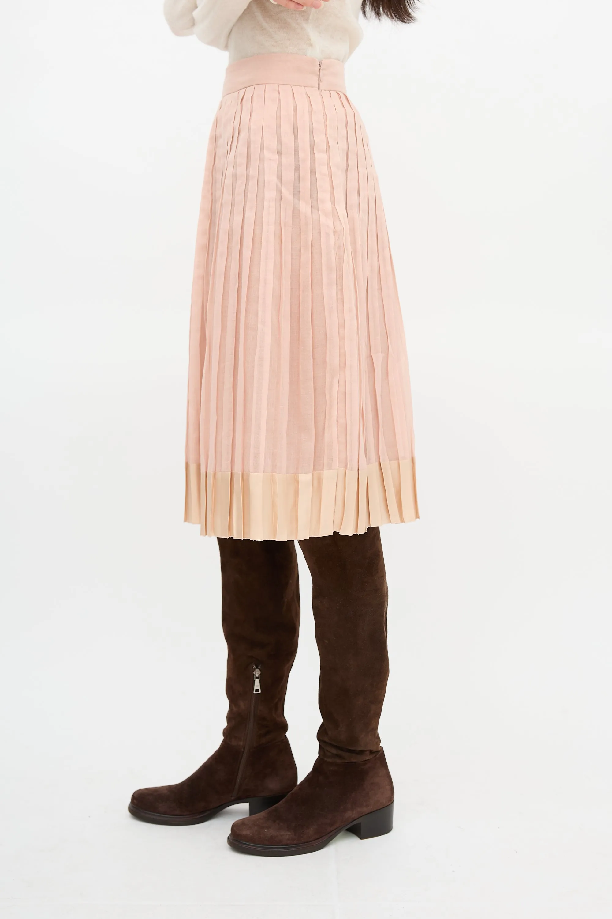 Silk Trim Pleated Skirt sold by VSP Consignment product image thumbnail 3