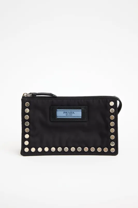 Nylon Studded Etiquette Pouch sold by VSP Consignment