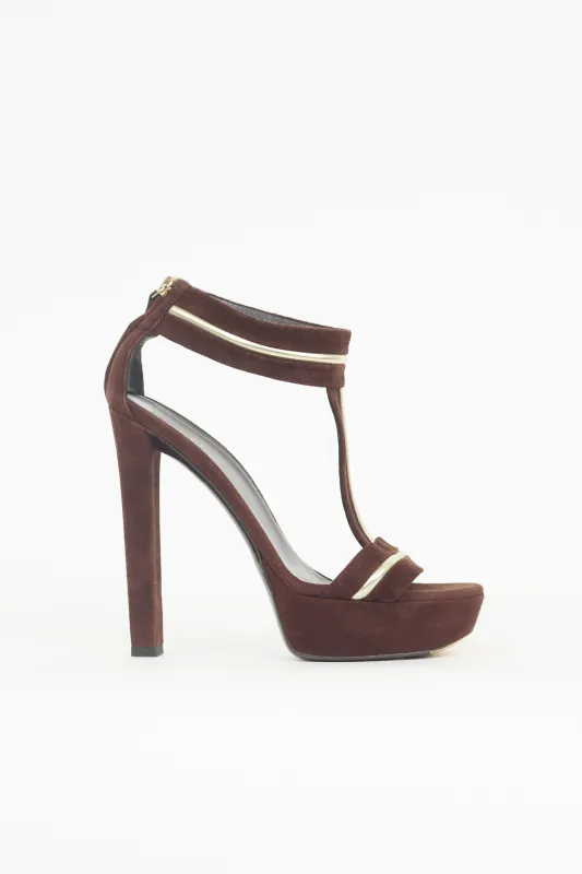 Suede T-Strap Heel sold by VSP Consignment