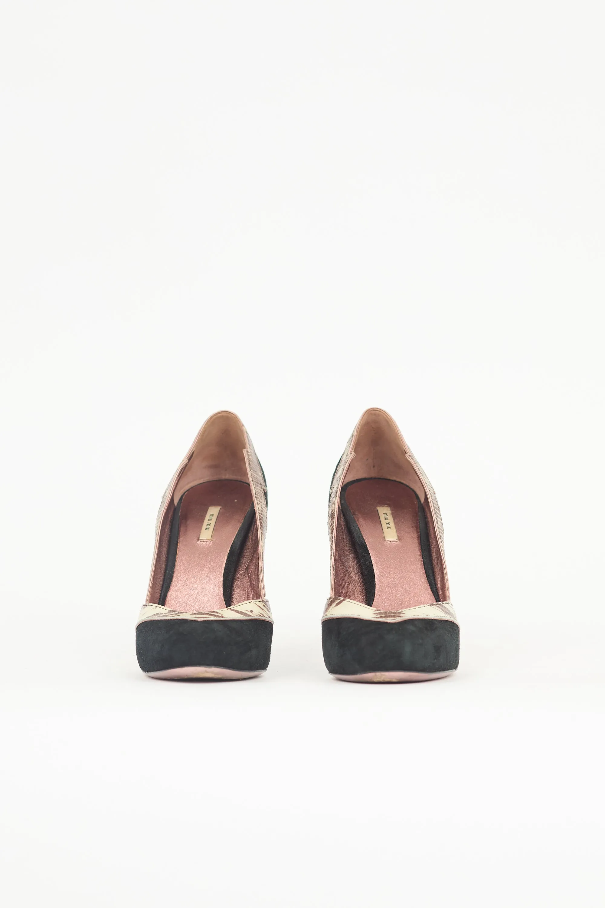 Suede & Printed Leather Pump sold by VSP Consignment product image thumbnail 3