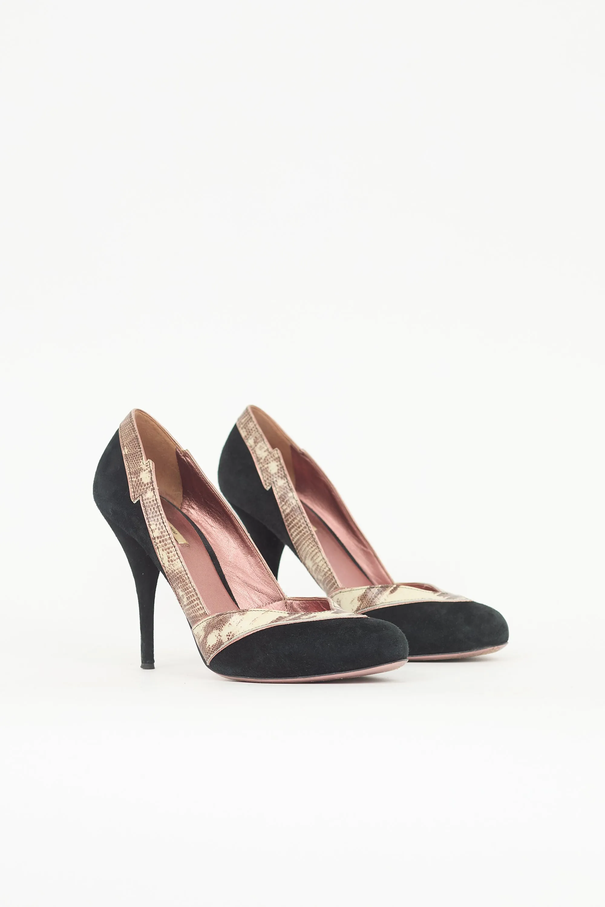 Suede & Printed Leather Pump sold by VSP Consignment product image thumbnail 2