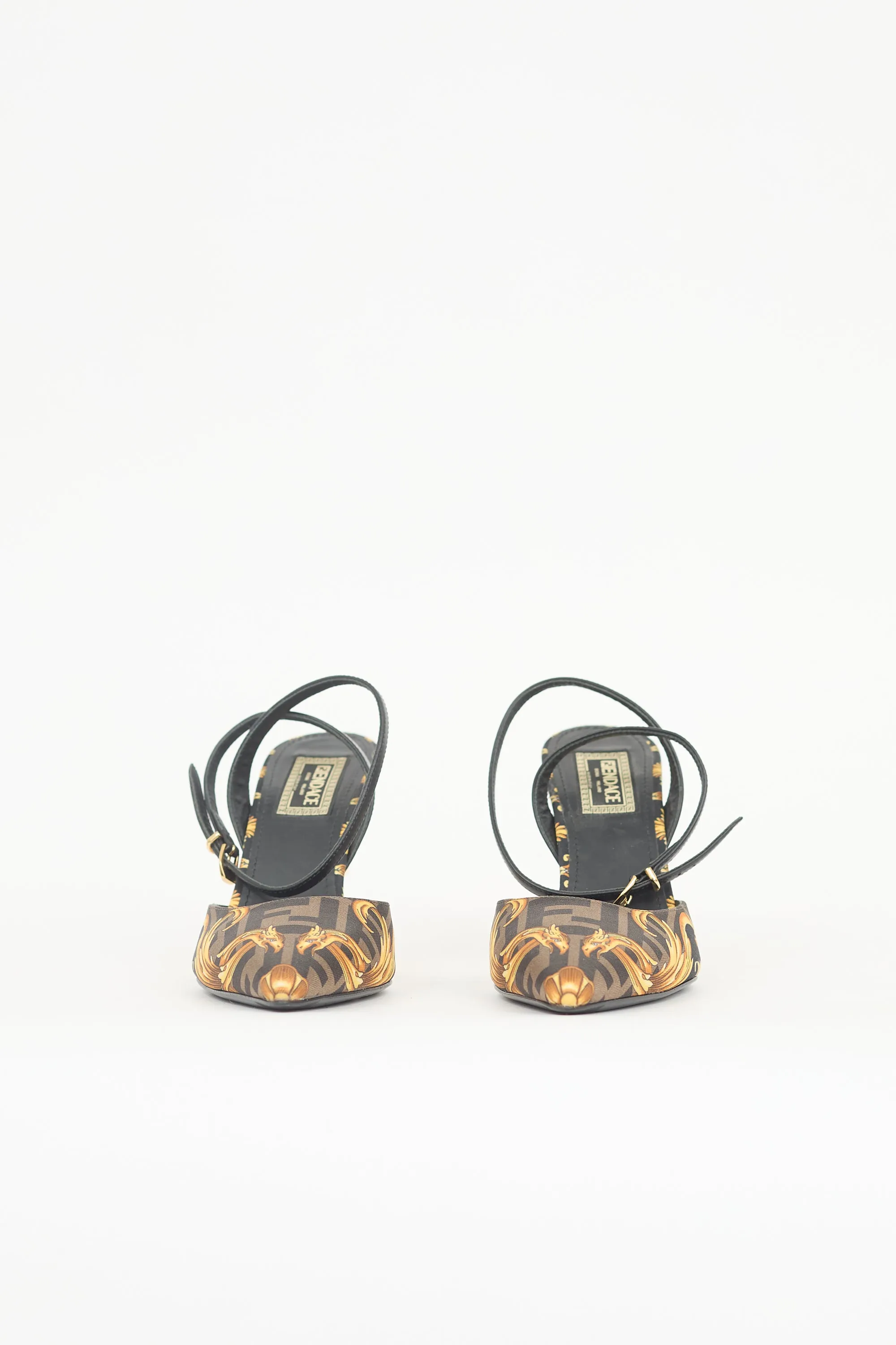 X Versace Satin Printed Pump sold by VSP Consignment product image thumbnail 3
