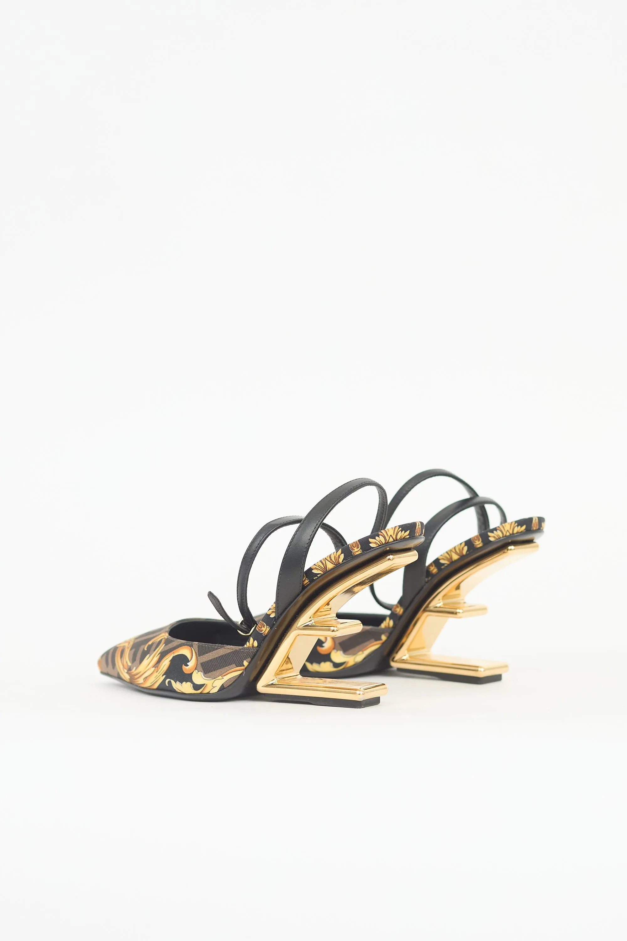 X Versace Satin Printed Pump sold by VSP Consignment product image thumbnail 4