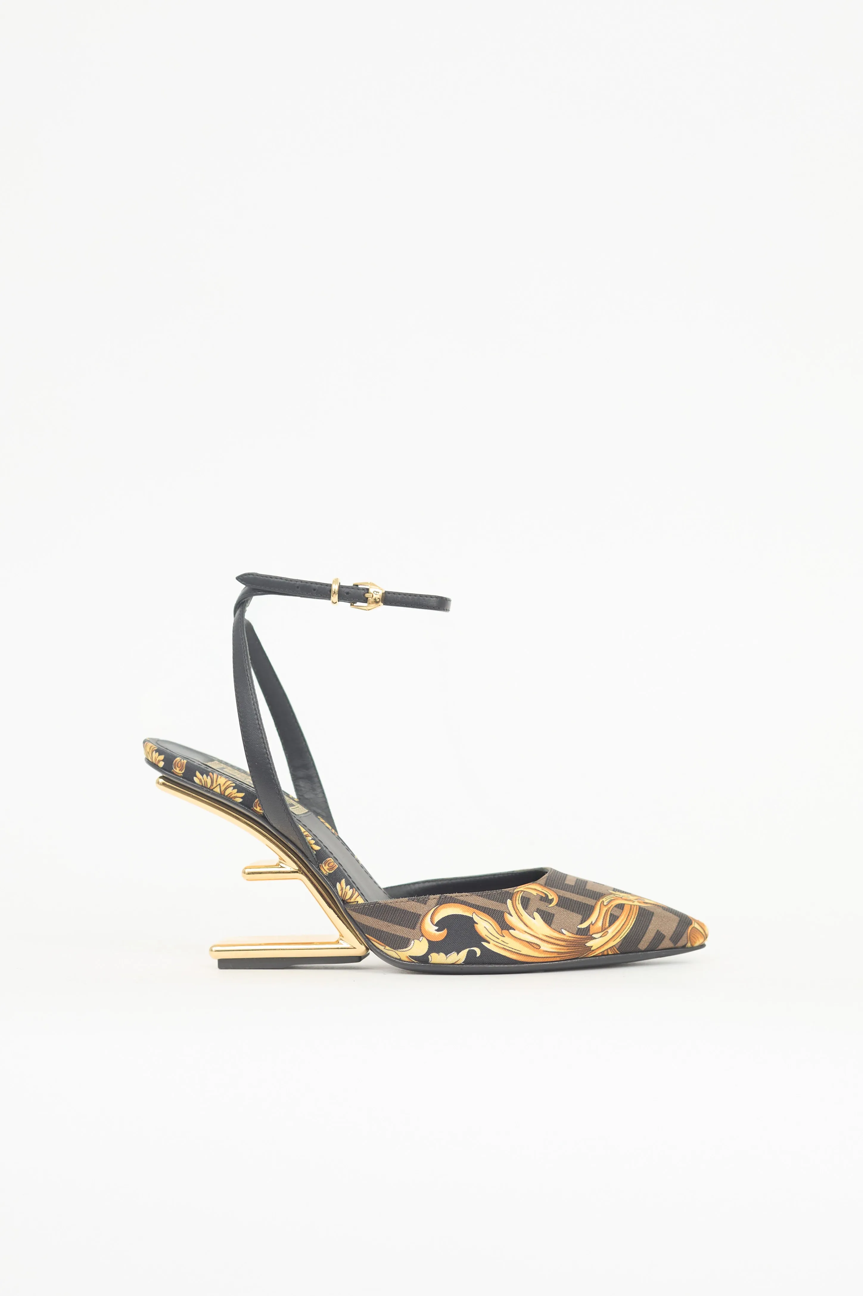 X Versace Satin Printed Pump sold by VSP Consignment