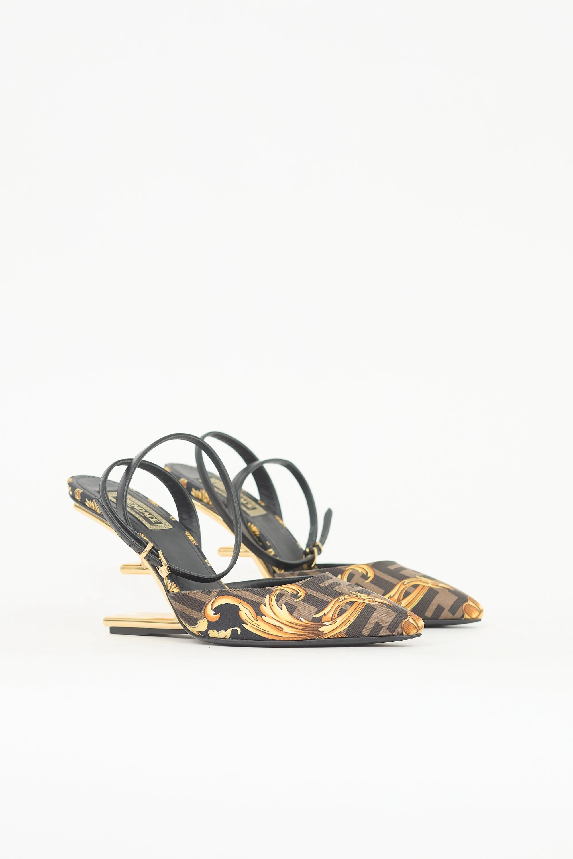 X Versace Satin Printed Pump sold by VSP Consignment product image thumbnail 2