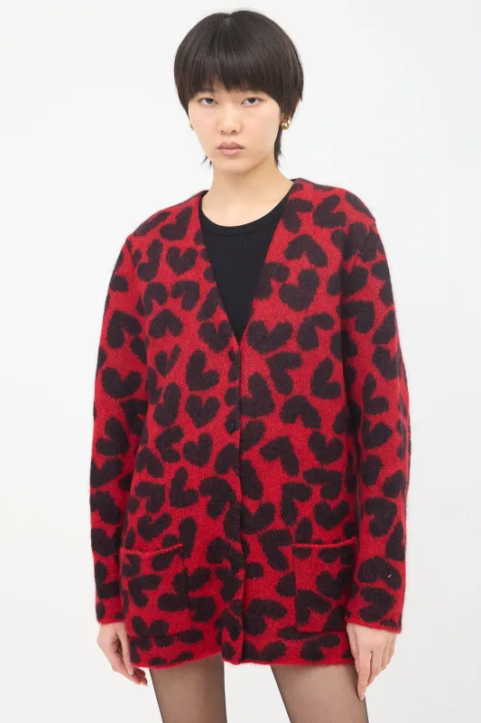 Mohair Heart Cardigan made by Yves Saint Laurent