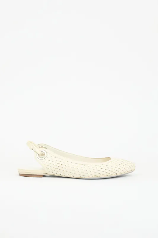 Patent Woven Slingback Flat sold by VSP Consignment