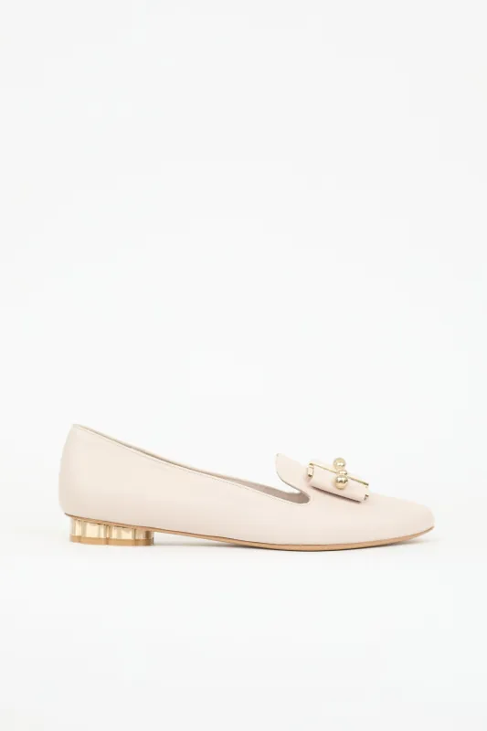 Leather Sarno Pearl Bow Loafer sold by VSP Consignment