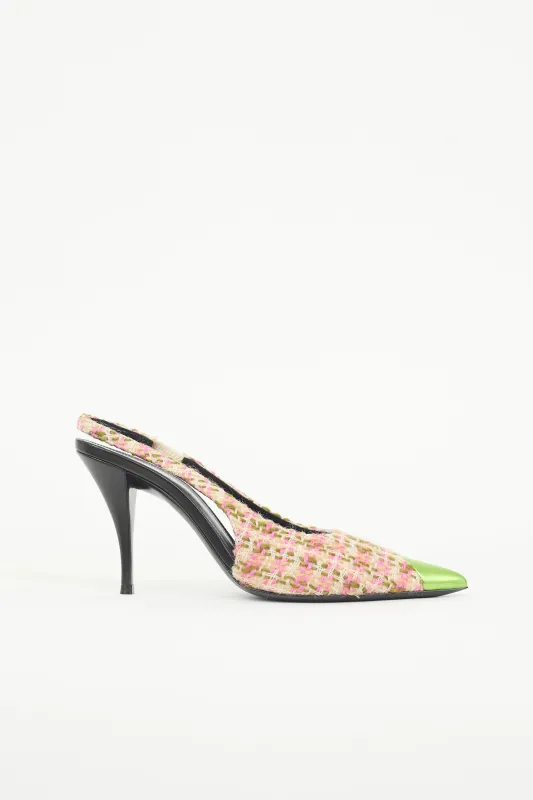Tweed Arian Slingback Pump sold by VSP Consignment
