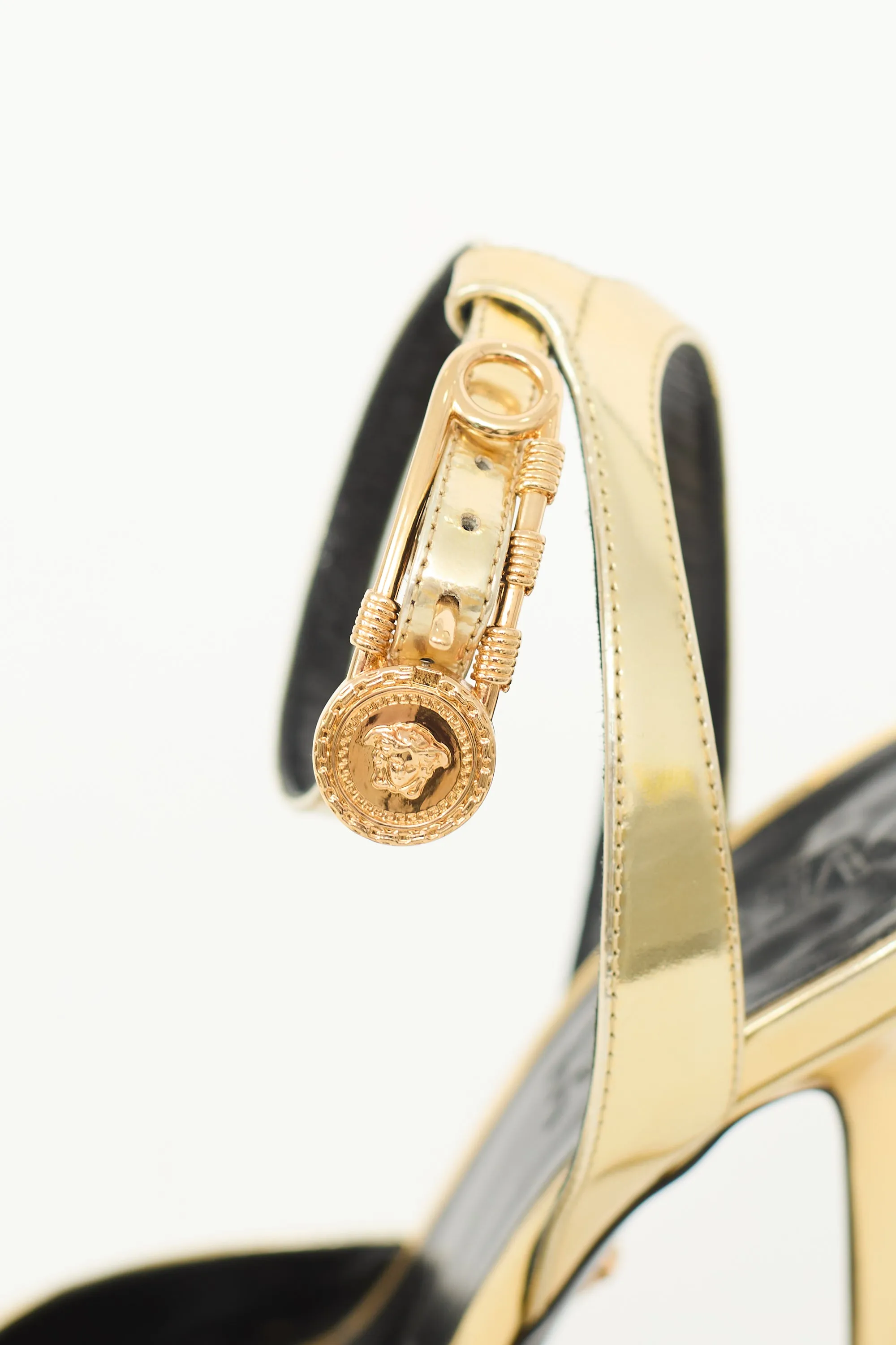 Metallic Medusa Safety Pin Sandal sold by VSP Consignment product image thumbnail 2