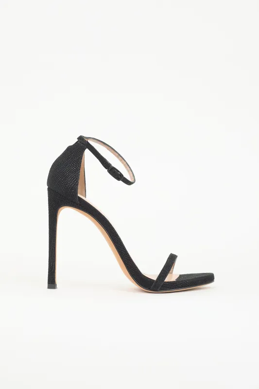 Textured Suede Nudist Sandal made by Stuart Weitzman