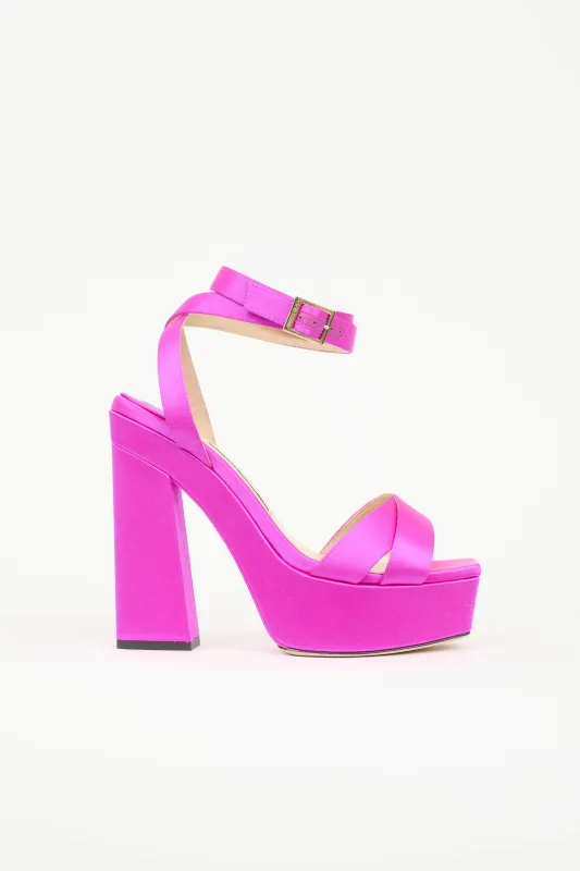 Satin Gaia Platform Sandal sold by VSP Consignment