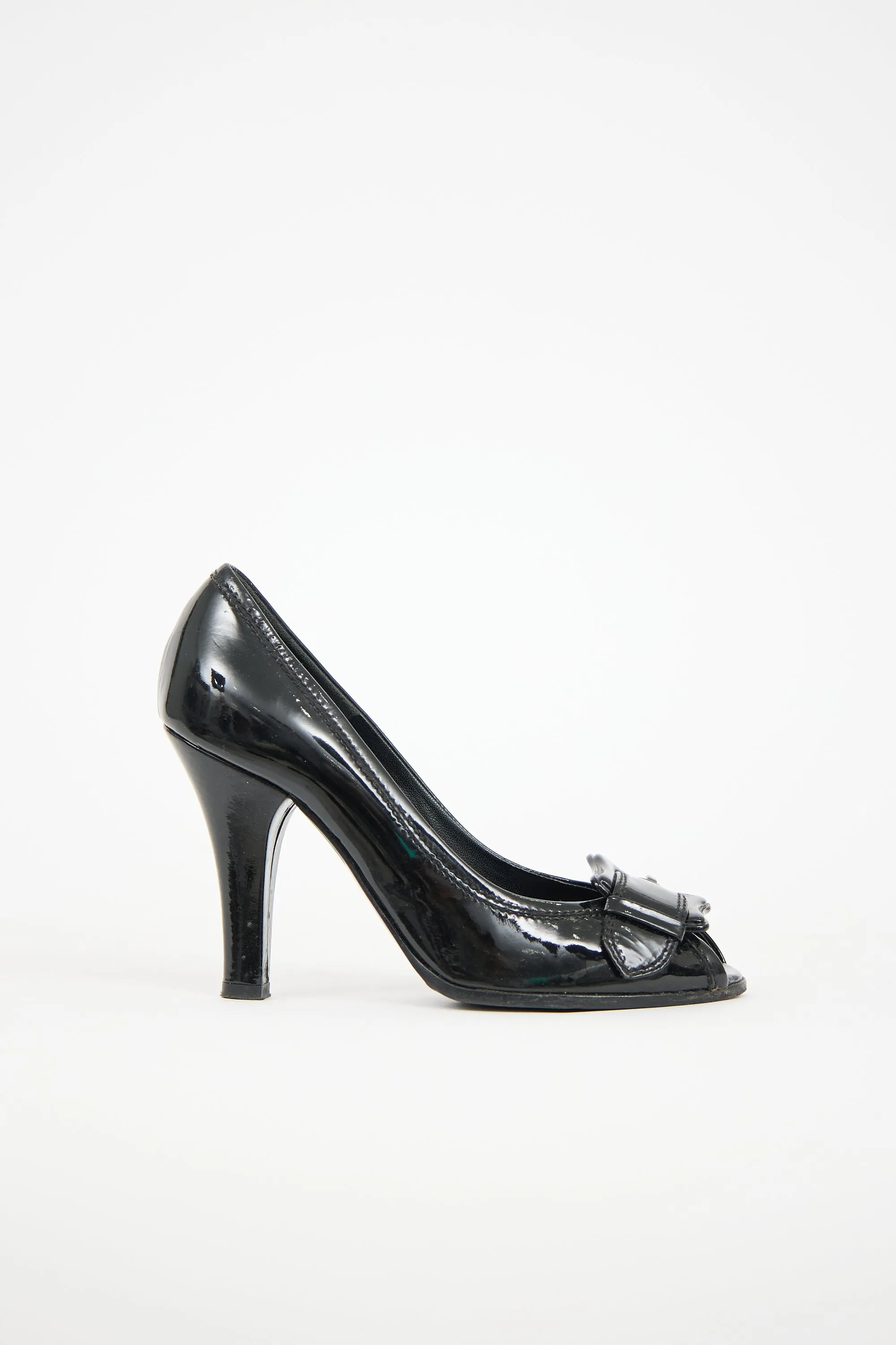 Patent Leather Buckle Pump sold by VSP Consignment