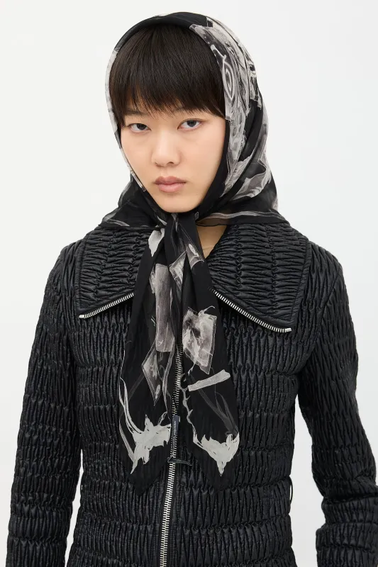 Silk Printed Scarf sold by VSP Consignment